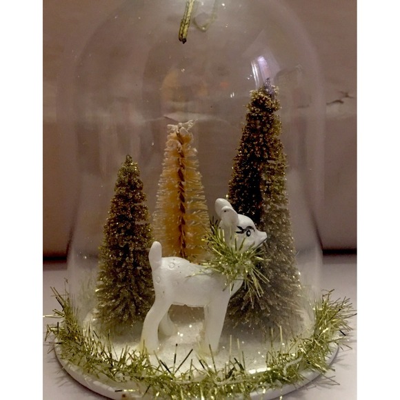 Wondershop Other - Cloche Retro Reindeer Scene Christmas Tree Ornament‎ Target Wondershop 4"
